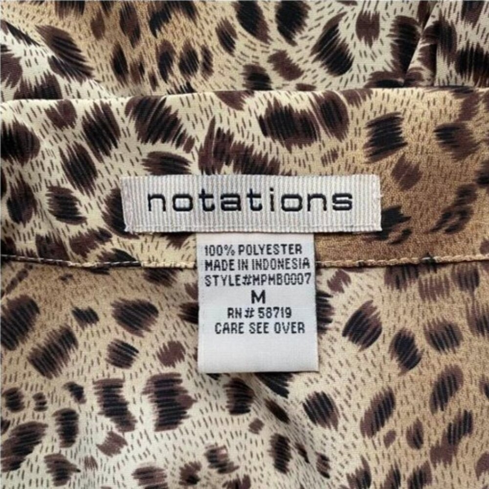Notations Leopard Print Button-Up Blouse Women’s … - image 8